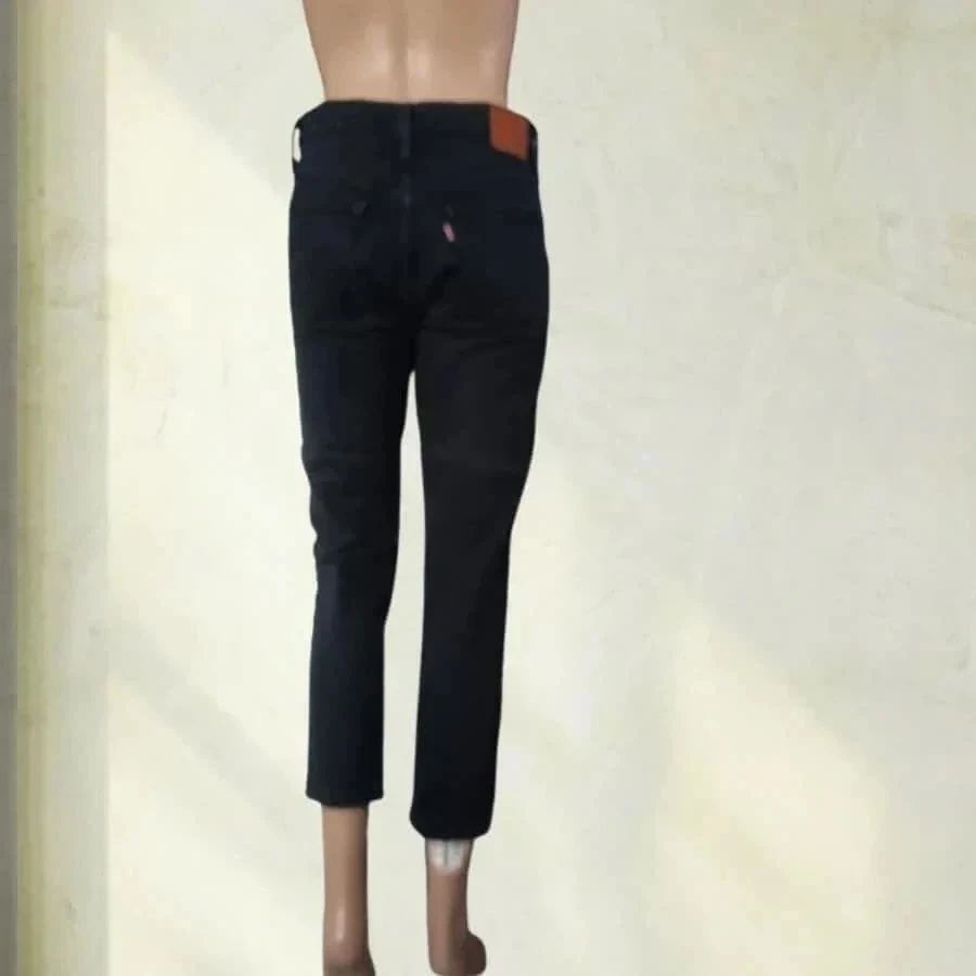 Levis premium 501 s coupe straight fusele crop taille haute - extensible - noir intense – photo 2
